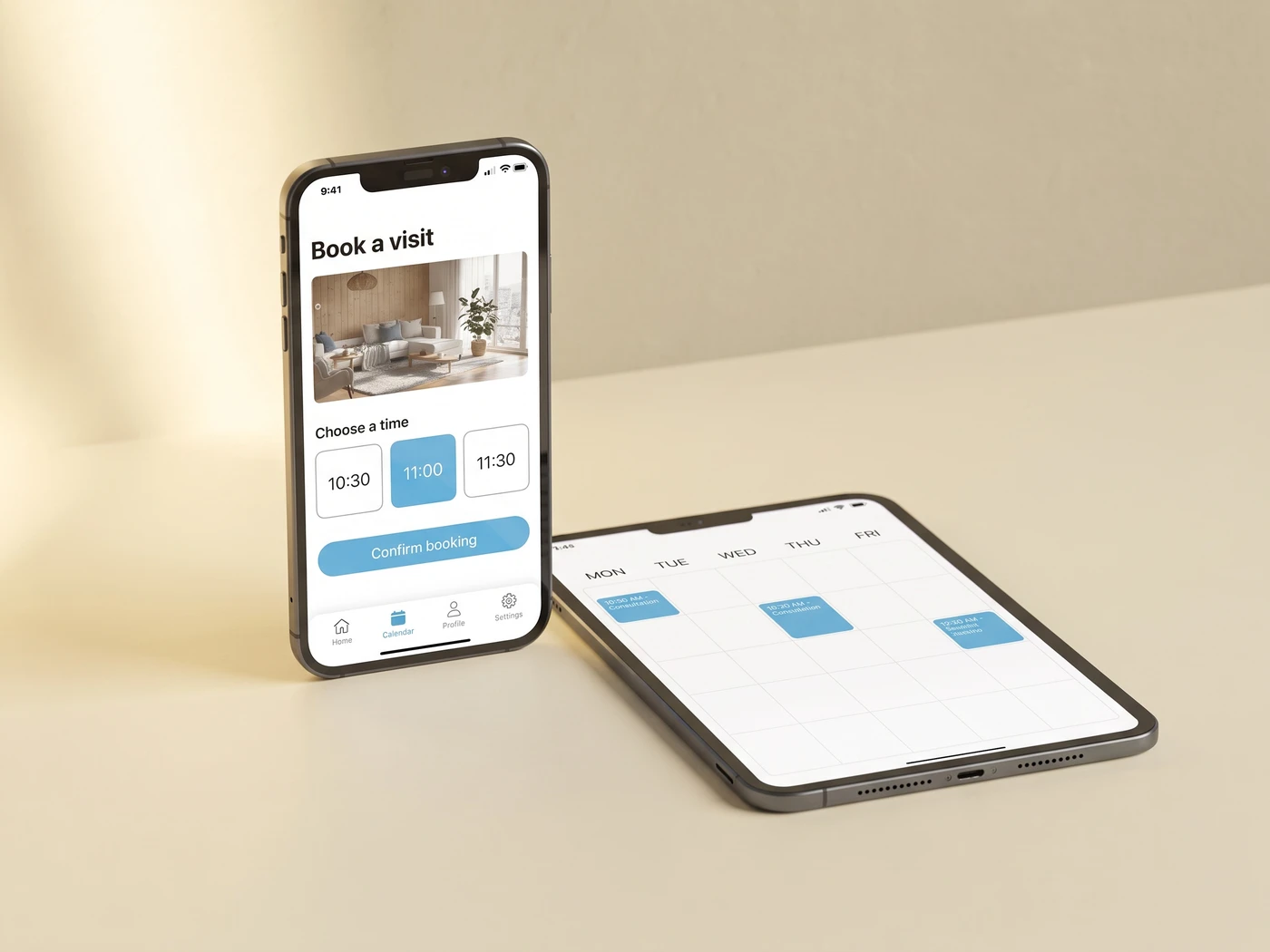 Bestillingsapp på mobil og nettbrett